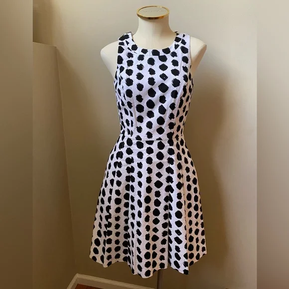 brown polka dot dress white house black market Latiana Maxi Dress